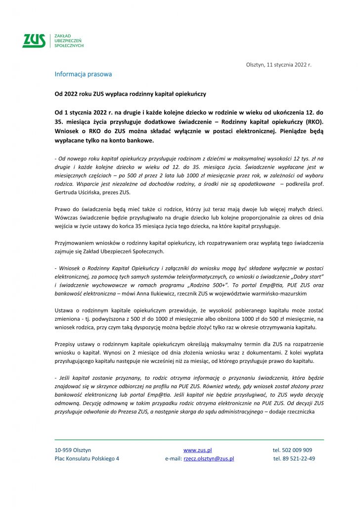 Informacja-prasowa-od-2022-roku-ZUS-wyplaca-rodzinny-kapital-opiekuncz...1-724x1024 Od 1 stycznia wnioski o 500+ do ZUS tylko elektronicznie oraz od 2022 r. ZUS wypłaca rodzinny kapitał opiekuńczy