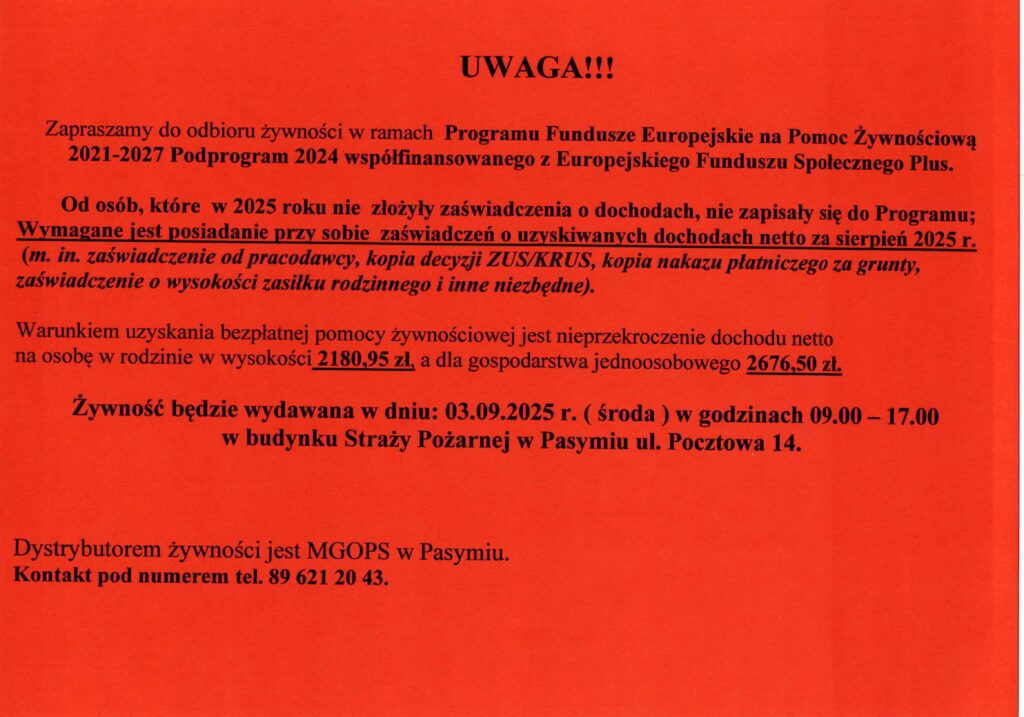 fead2025-1-1024x717 Zapraszamy do odbioru żywności w ramach Programu Fundusze Europejskie na Pomoc Żywnościową