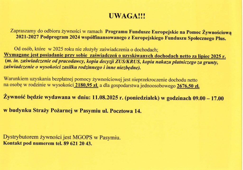 CDC94D7923_000577-1024x717 Zapraszamy do odbioru żywności w ramach Programu Fundusze Europejskie na Pomoc Żywnościową
